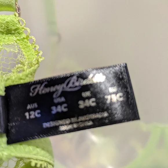 Honey Birdette Whitney Bra - 34C, Apple Green - Picture 9 of 12